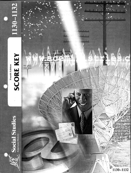 American History Score Key 1121-1123 from Accelerated Christian Education