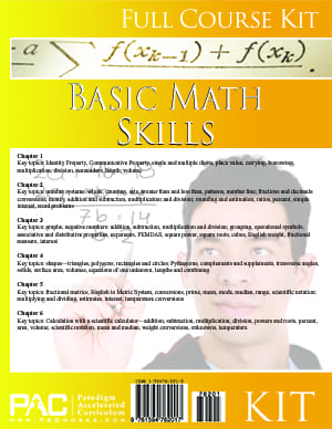 Basic Math Skills Kit from Paradigm Accelerated Curriculum