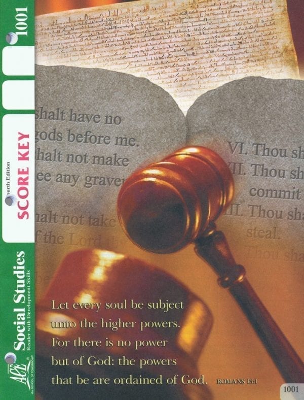 1st Grade Social Studies Answer Key 1001 by Accelerated Christian Education ACE