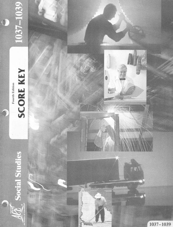 4th Grade Social Studies Answer Key 1037-1039 by Accelerated Christian Education ACE