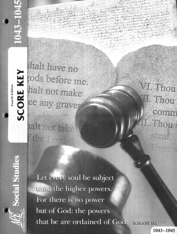 4th Grade Social Studies Answer Key 1043-1045 by Accelerated Christian Education ACE