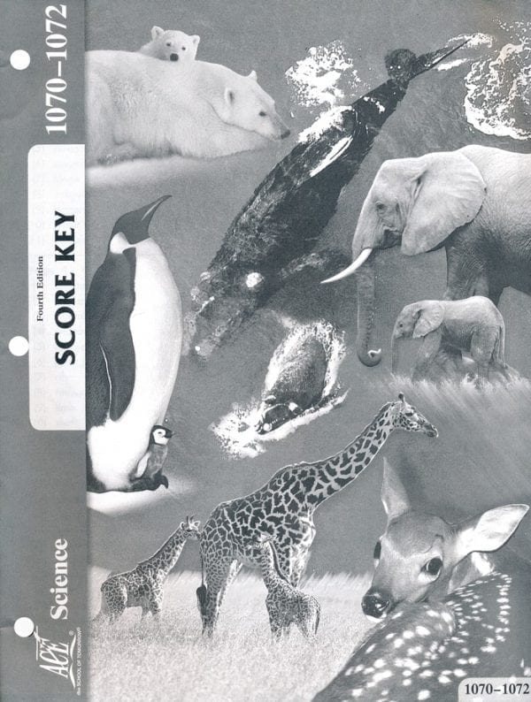 6th Grade Science Answer Key 1070-1072 by Accelerated Christian Education ACE