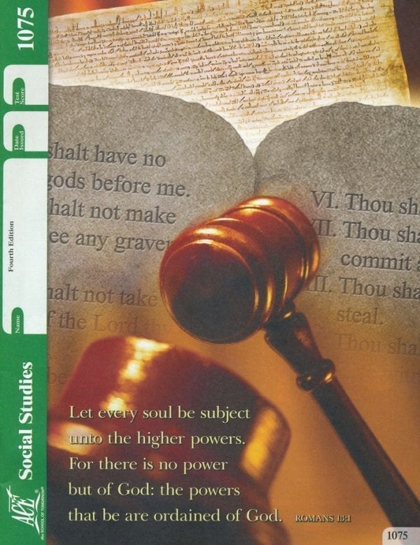 Social Studies Unit 3 (Pace 1075) from Accelerated Christian Education ACE