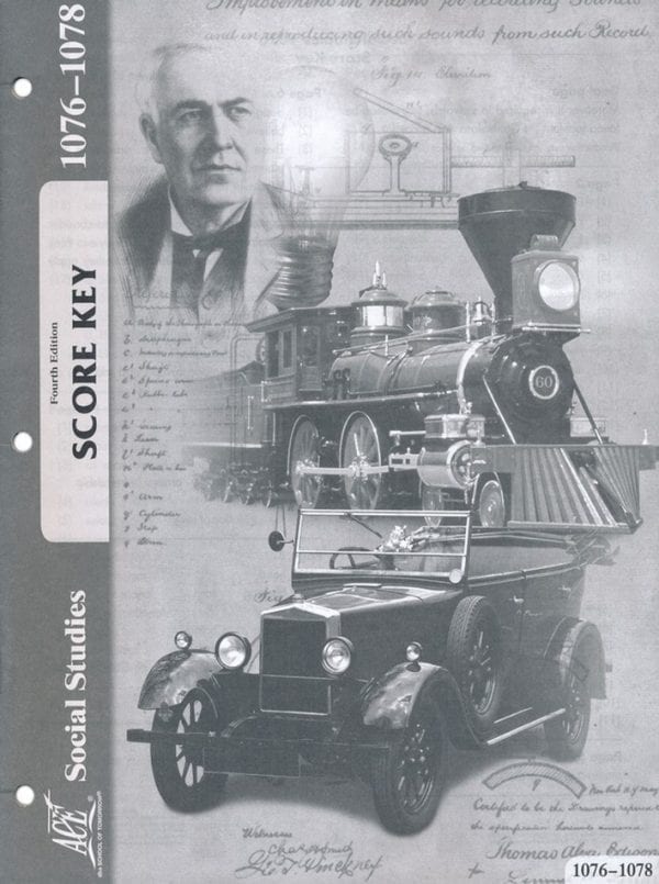 Social Studies Key 1076-1078 from Accelerated Christian Education ACE