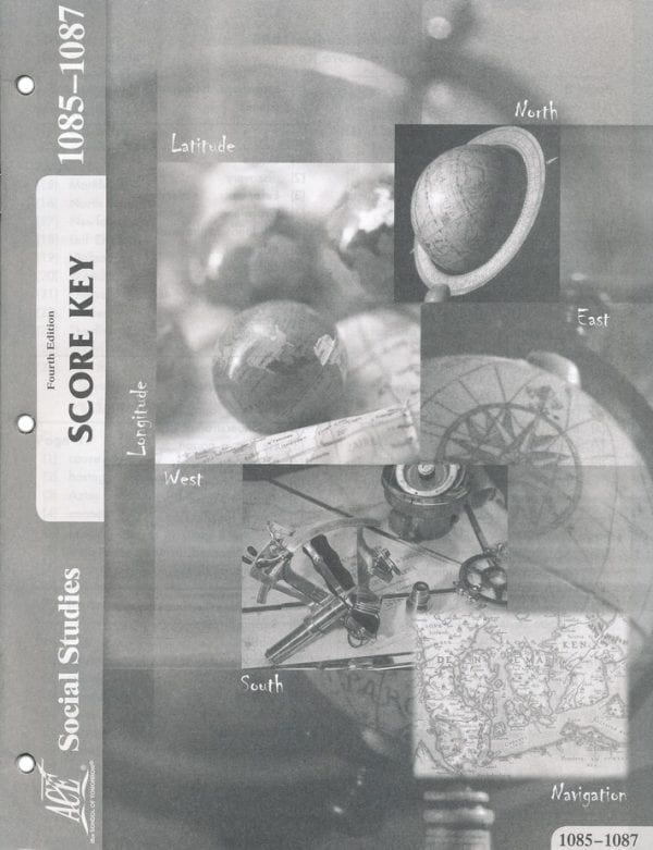8th Grade Social Studies Key 1085-1087 from Accelerated Christian Education ACE