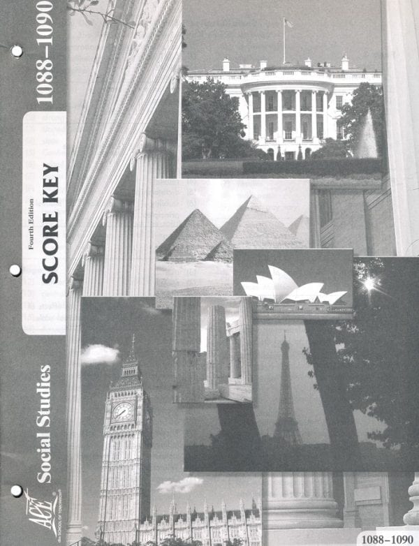 Social Studies Key 1088-1090 from Accelerated Christian Education ACE