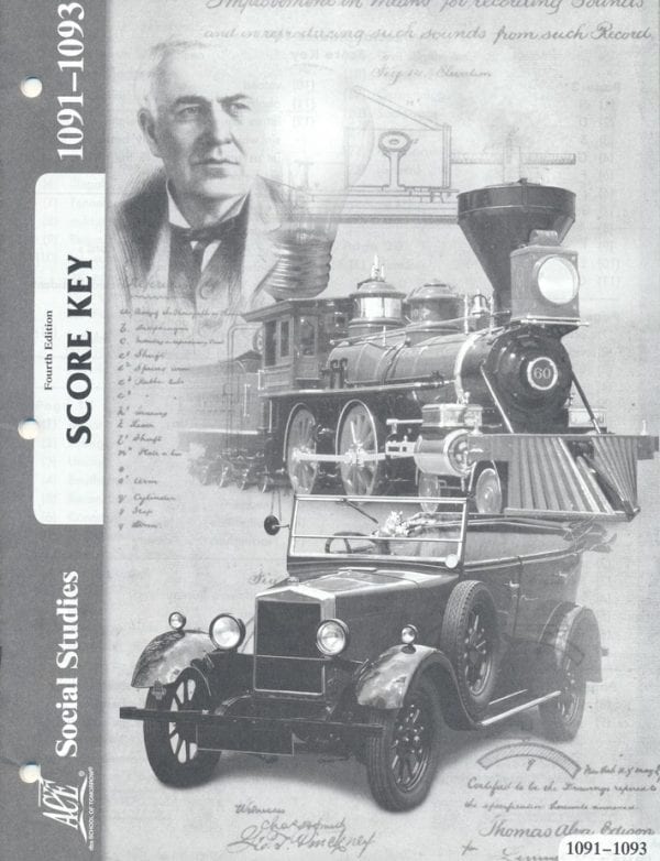 Social Studies Key 1091-1093 from Accelerated Christian Education ACE