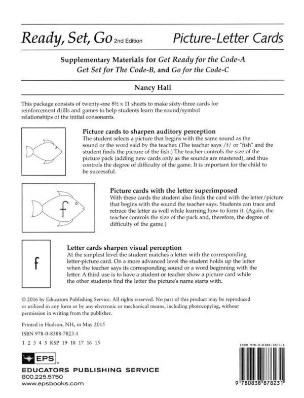 Explode the Code Picture Letter Cards from EPS Learning